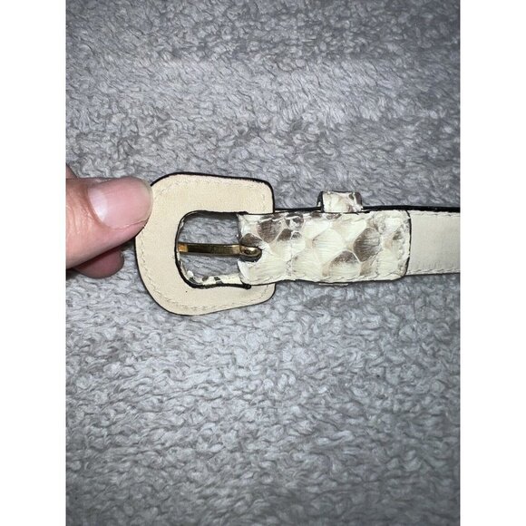 BERGDORF GOODMAN Phyton Snakeskin Covered Buckle Slim Belt - Picture 10 of 10